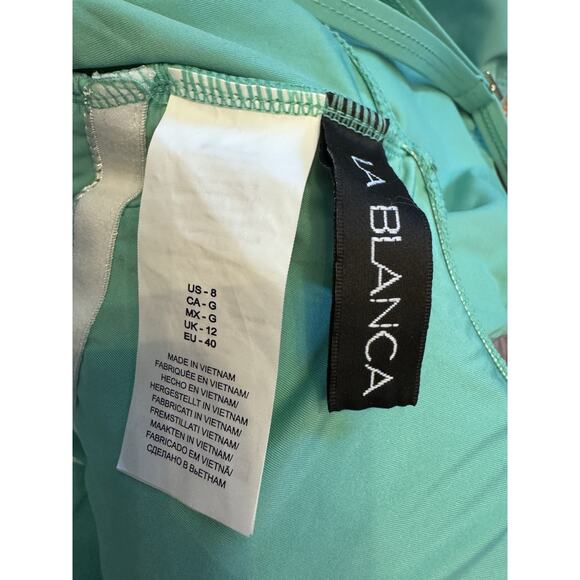 La Blanca Island Goddess One-Piece Swimsuit Calypso Blue Sz 8 NEW $84 MSRP - Picture 9 of 16